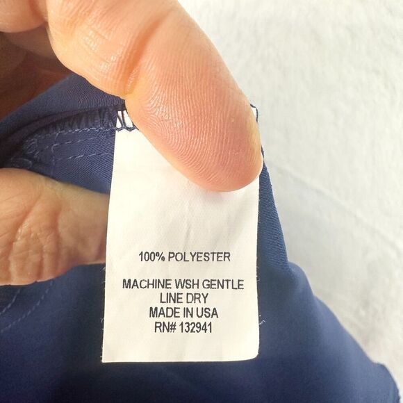 Amanda Uprichard Iris Jumpsuit Size Large Navy Blue Bow Blogger Fave Wide Leg - Picture 12 of 12